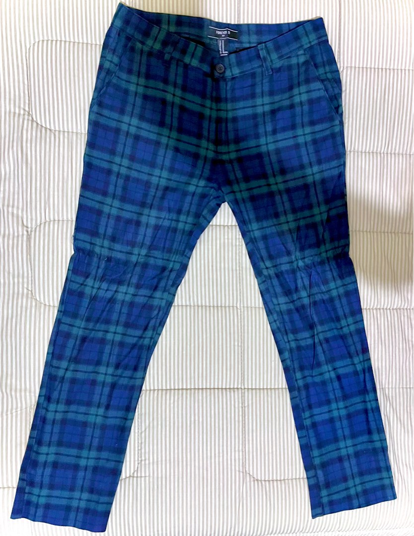 Forever 21 plaid pants mens top