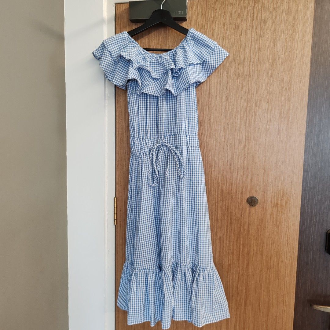 Gingham cheap frill dress