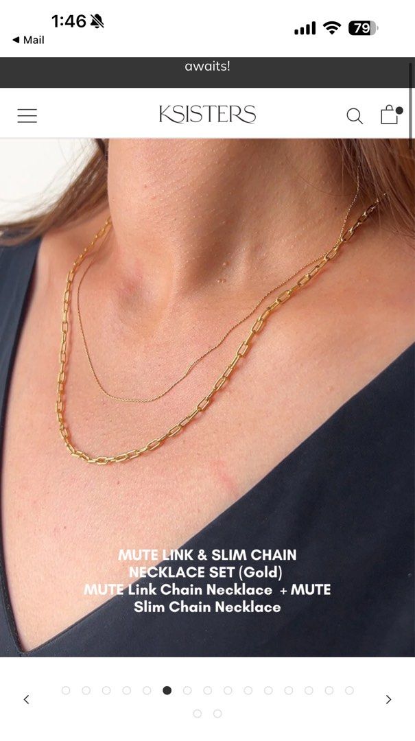 Gold Link Chain with matching necklace Women s Fashion Jewelry