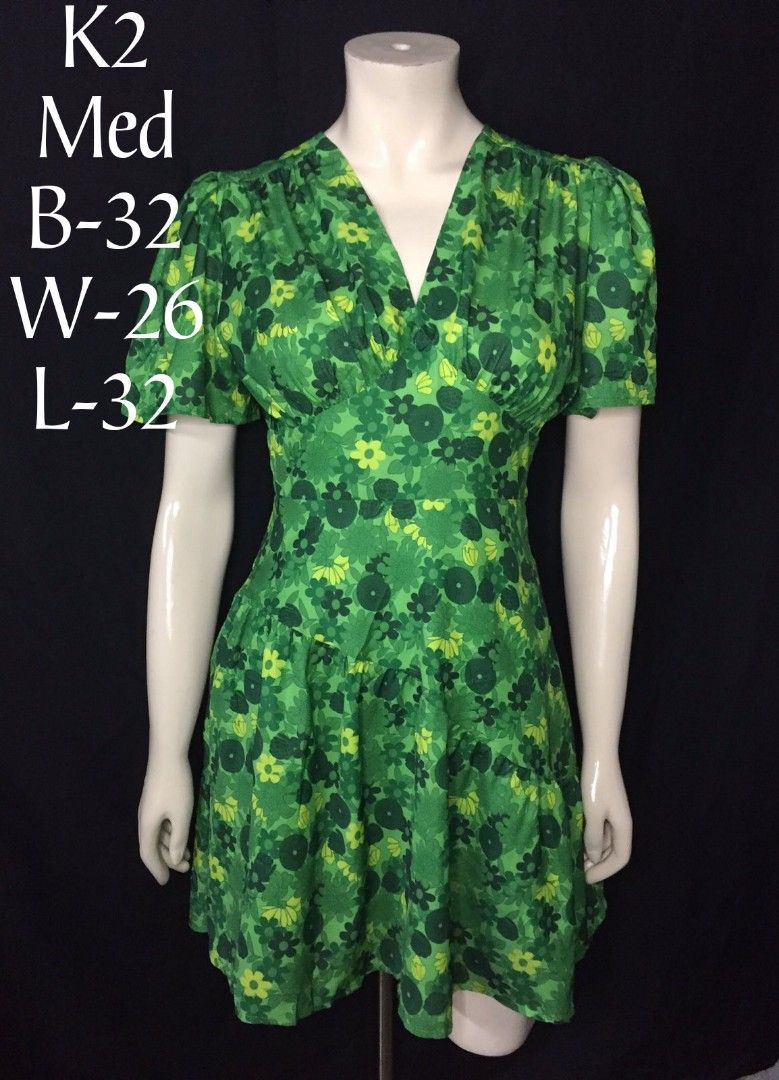 GREEN FLOWER DRESS, Women's Fashion, Dresses & Sets, Dresses on Carousell