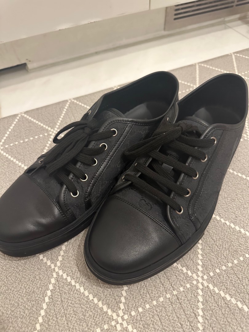 All black clearance gucci sneakers
