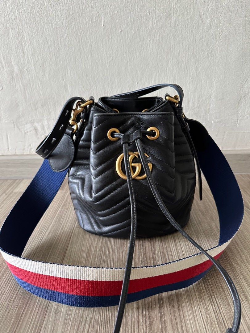 Gg marmont quilted leather bucket bag cheap