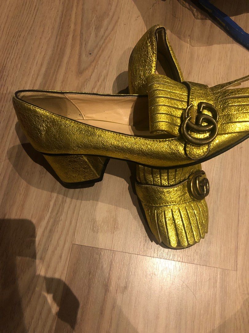 Gucci gold new arrivals marmont pump