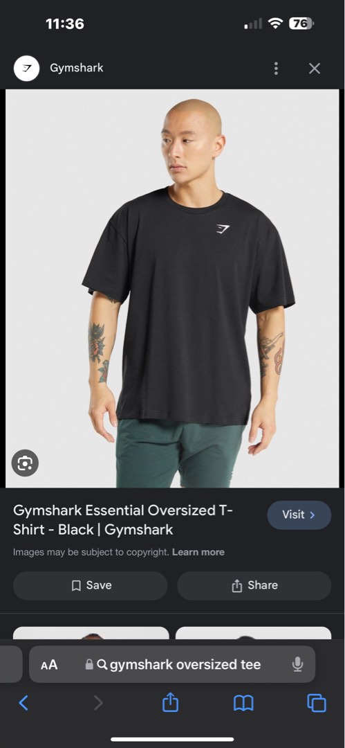 Gymshark Essential oversized tshirt t shirt for gum and exercising, Men's  Fashion, Activewear on Carousell