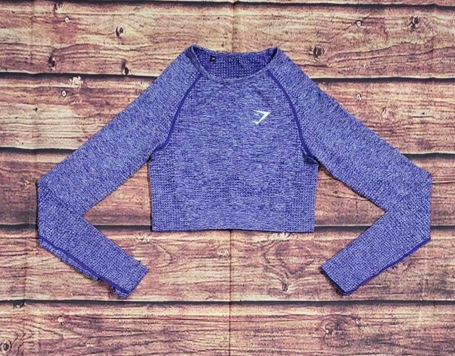 Gymshark Vital Seamless Long Sleeve Crop Top – Purple