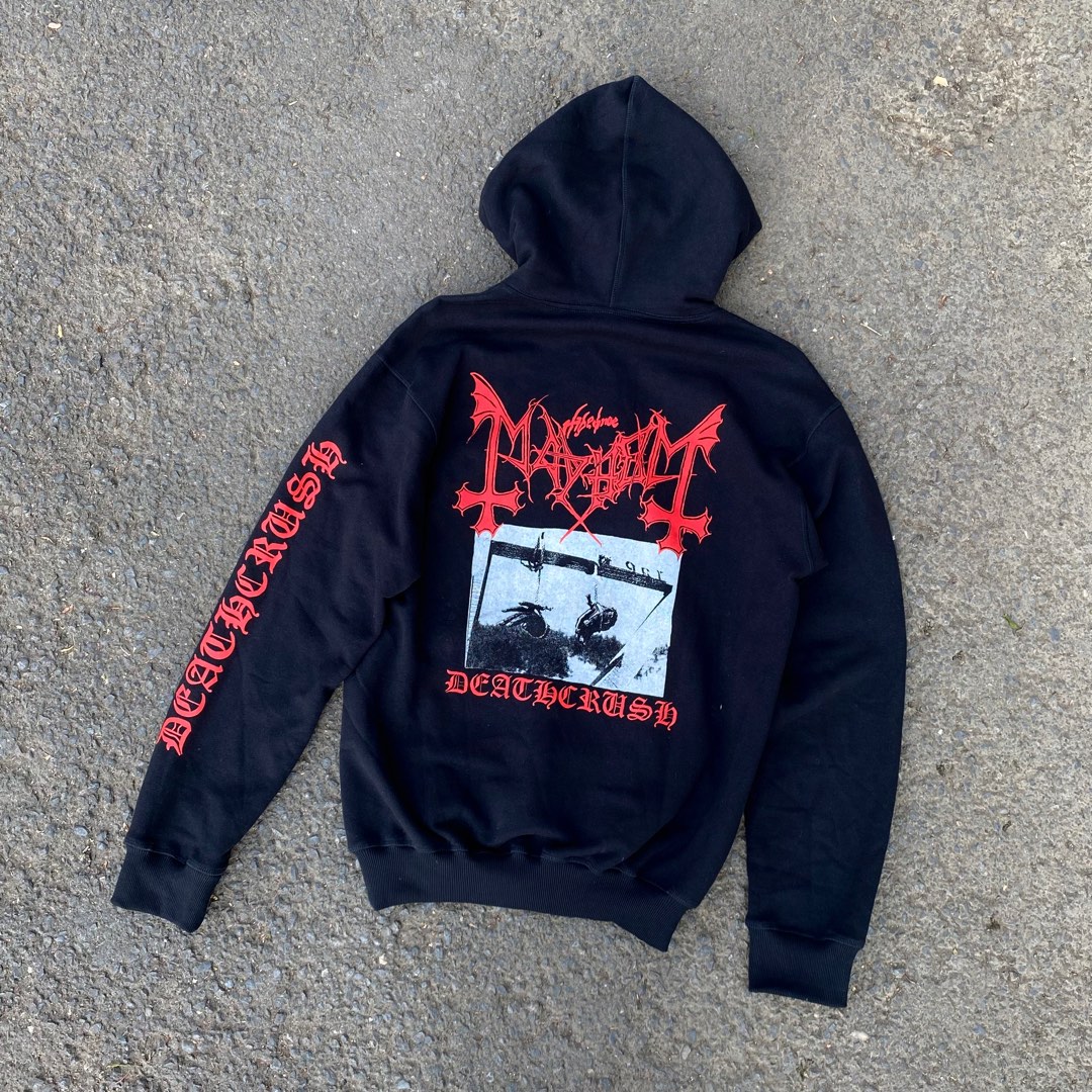 Hoodie Mayhem Deathcrush Fanmade Bootleg Fesyen Pria