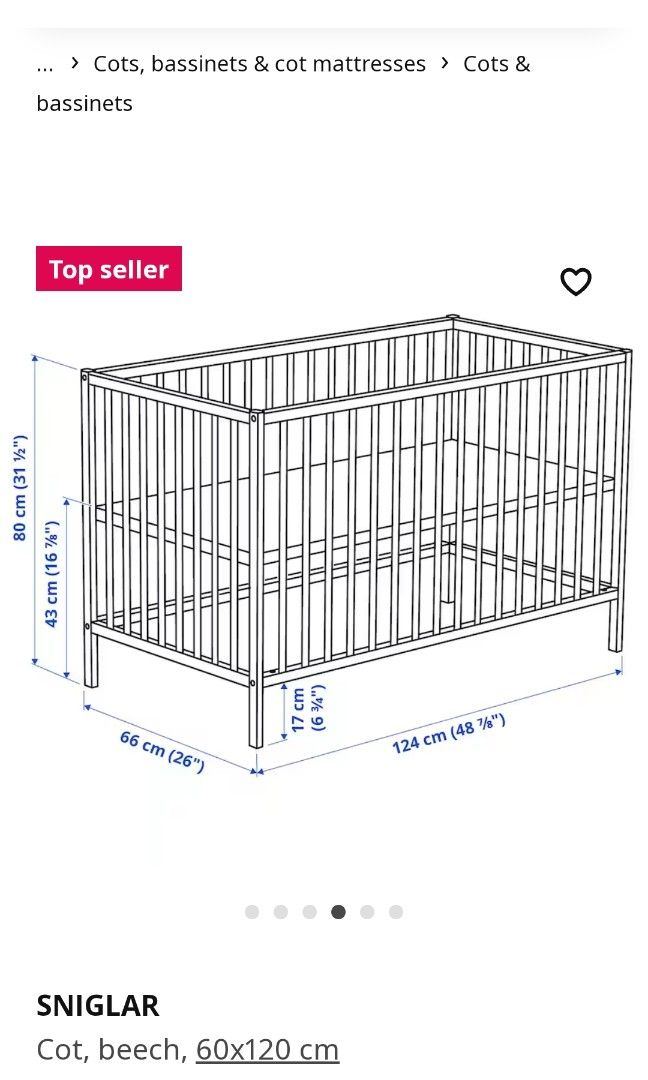 IKEA Best Seller Baby Cot, Babies & Kids, Baby Nursery & Kids Furniture