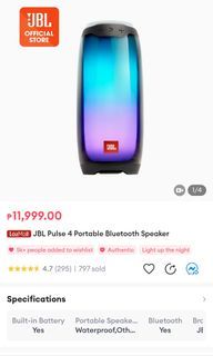 For Sale!! JBL Pulse 4 Portable Bluetooth Speaker