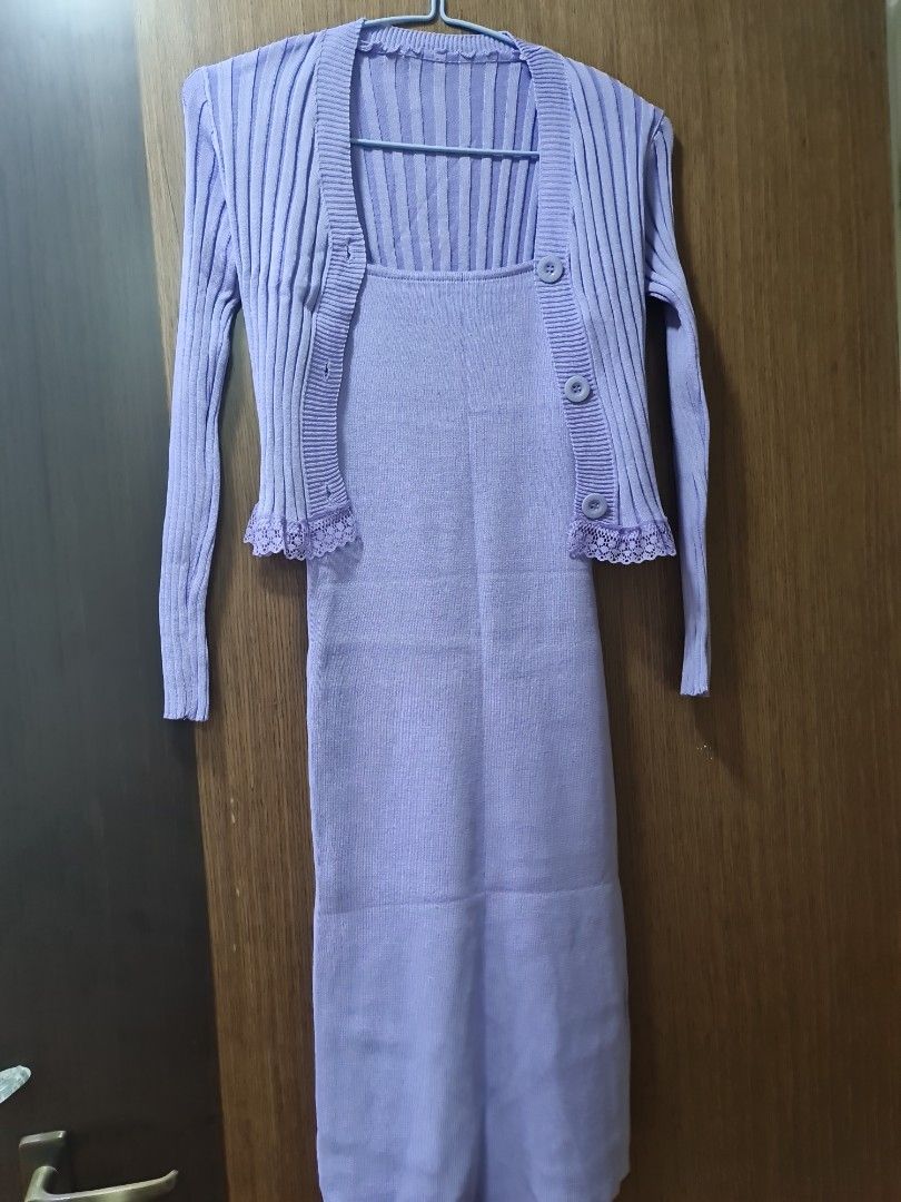 Knitted dress and cardigan set top