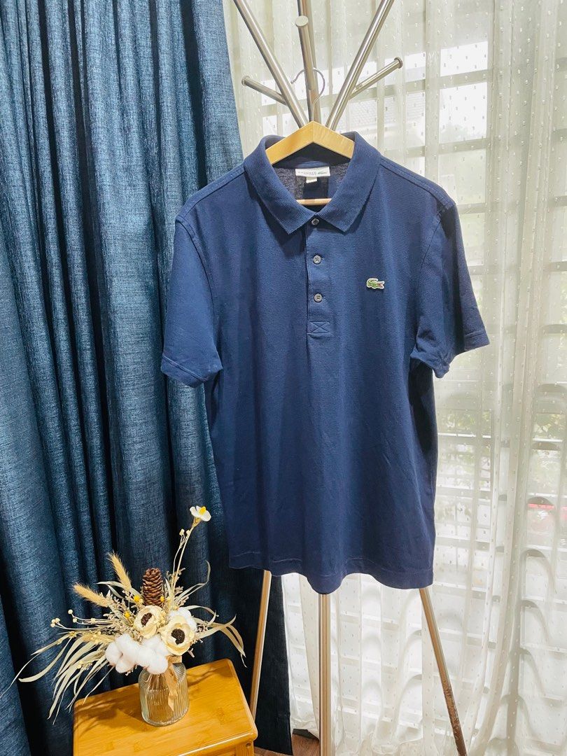 Lacoste Sport Men Navy Blue Polo Tee Size M