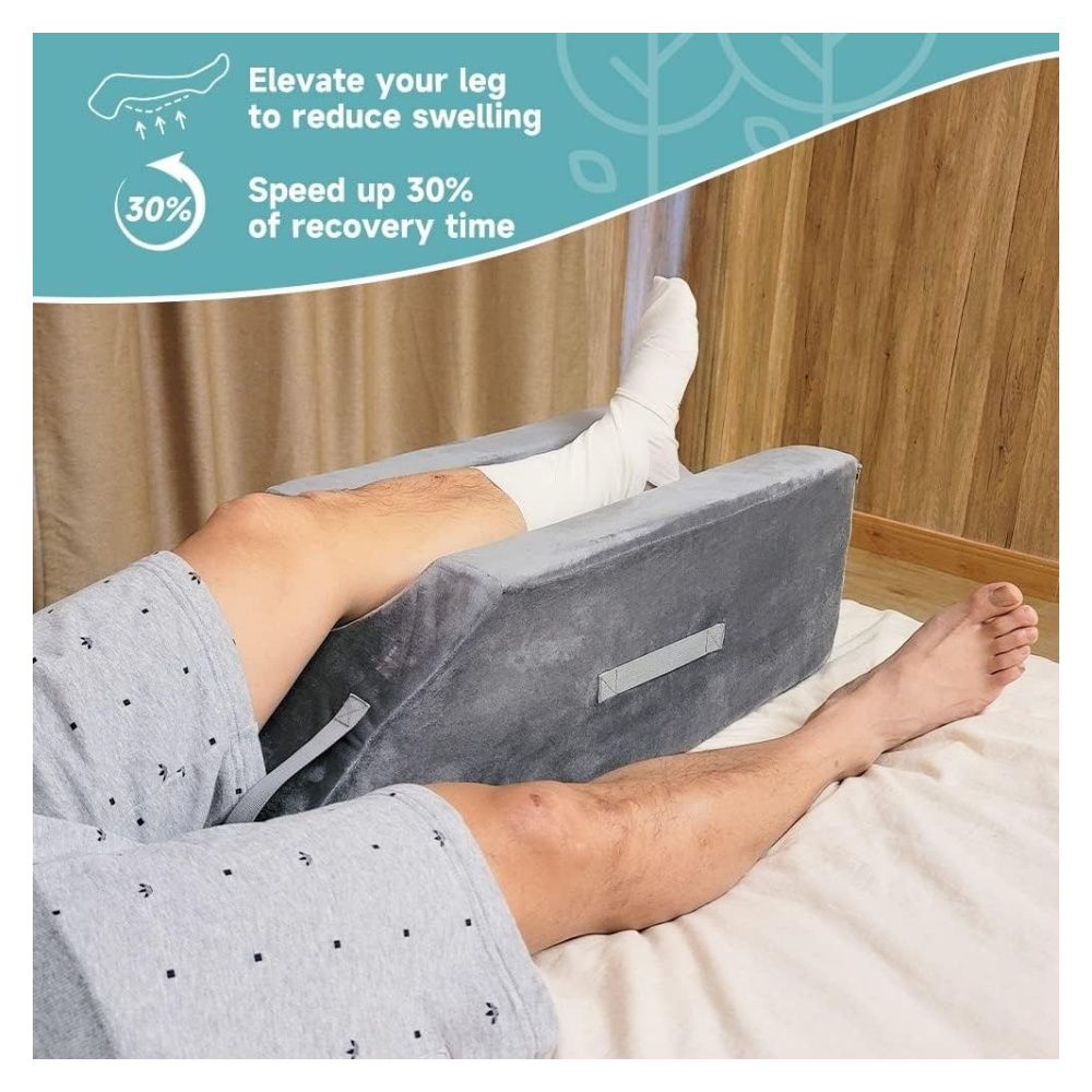 Leg Elevation Wedge Support Pillow with Handles After Surgery Injury for Knee Ankle Support Reduces Swelling Health Nutrition Braces Support Protection on Carousell