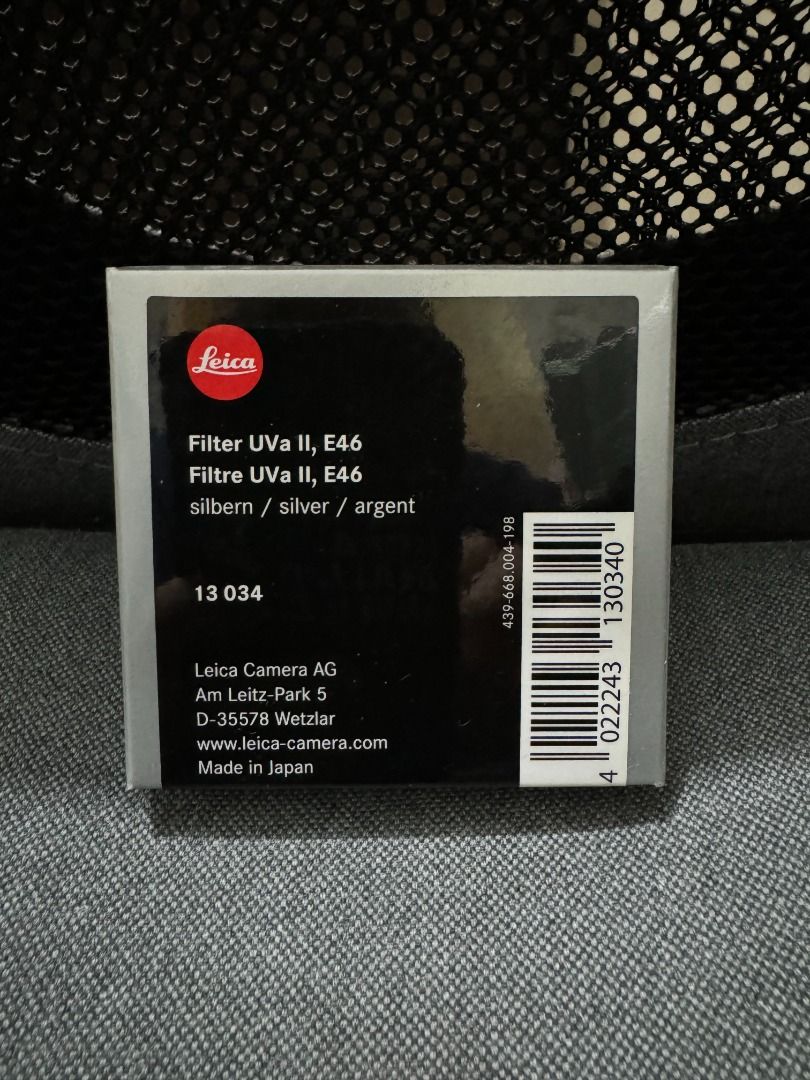 Leica 13034 Filter UVa II, E46 (46mm Silver), 攝影器材, 攝影配件 