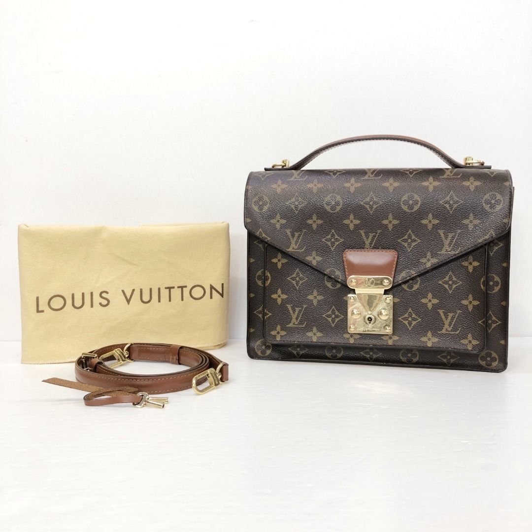 LOUIS VUITTON Monogram Monceau 28 Handbag with Shoulder Strap
