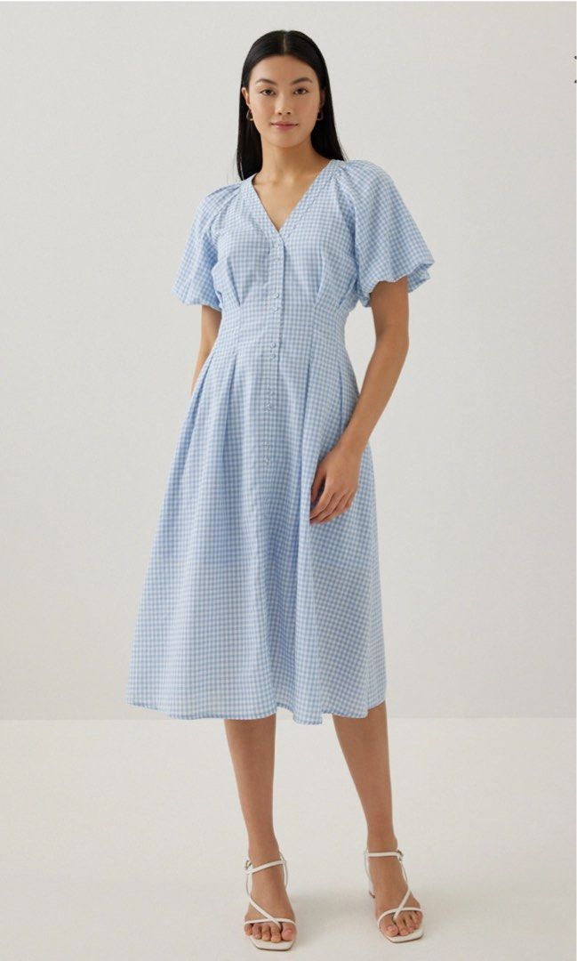 Love Bonito Pippa Gingham Button Down Dress blue Women s