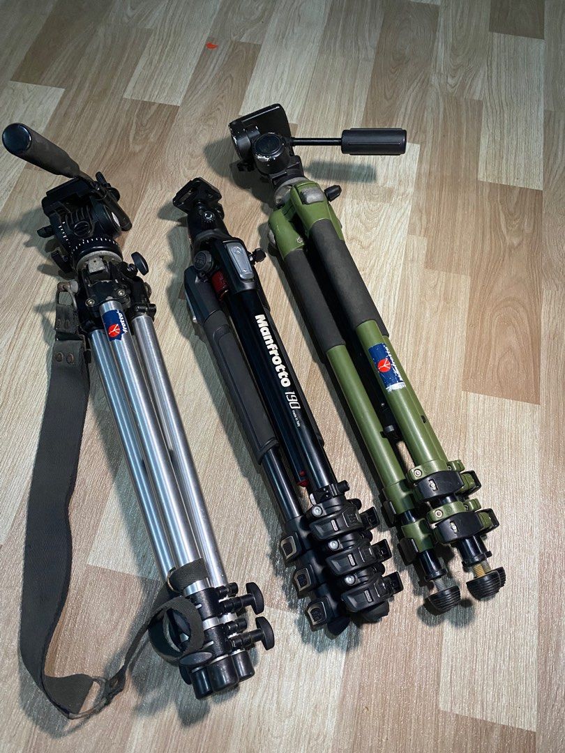 Manfrotto Tripods (Category: Tripods & Monopods) located in Tanay. Submitted by bentomendez (Listing ID 1278555225, Image 2). Description: Sale/Trade: Manfrotto MT190XPRO4 w/ 496RC2 Ballhead 13K Manfrotto 190 w/ Yunteng Videohead 4K Manfrotto 190NAT2 w/ Velbon PH-460B 3-way Panhead 9.5K RFS: need funds. Tanay, Rizal Open for shipping. Bayaran mo muna ang SF pag COD/COP sa LBC. GOD BLESS!.