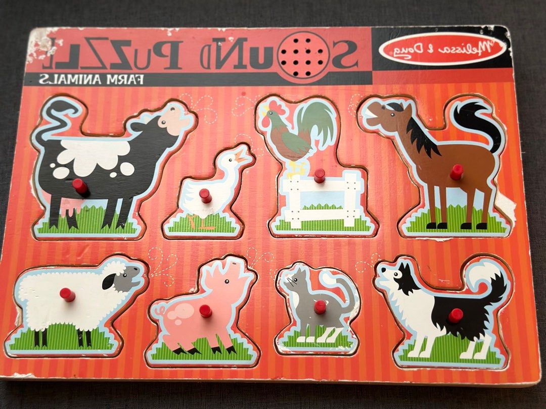 Melissa & doug on sale farm animals sound puzzle