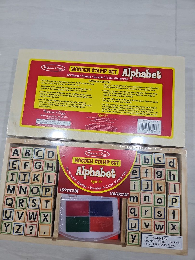 Melissa and doug wooden alphabet stamp set on sale