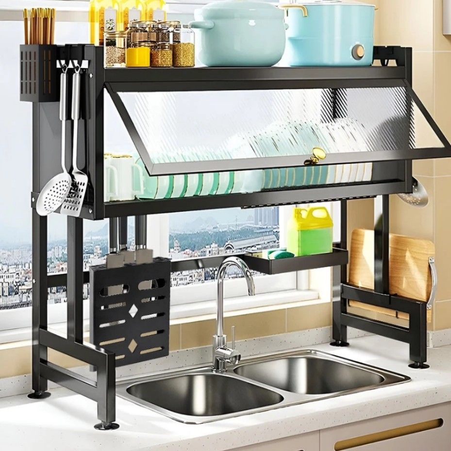 Metal Sink Dish Cabinet Dish Rack Drainer, Furniture & Home Living ...