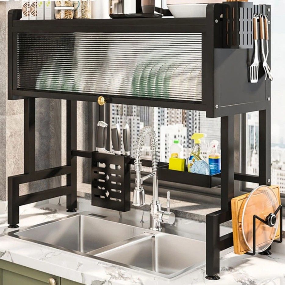 Metal Sink Dish Cabinet Dish Rack Drainer, Furniture & Home Living ...