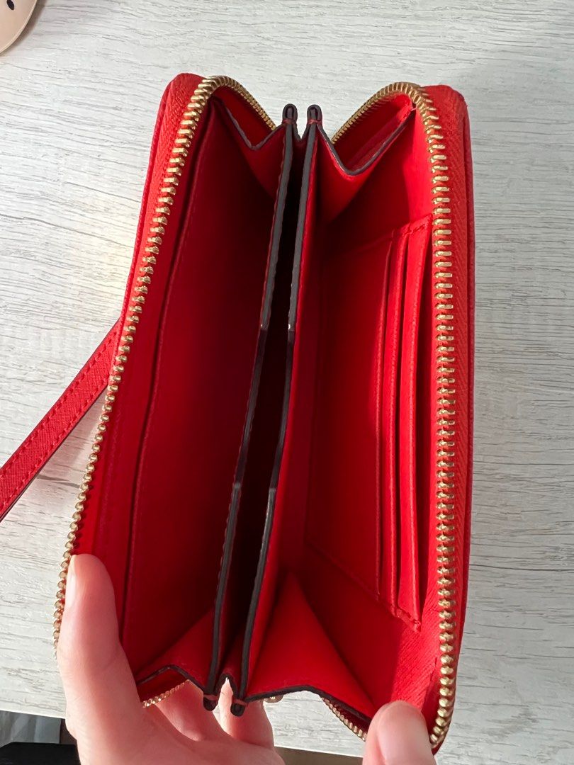 Michael kors red wristlet wallet deals