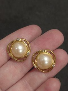 Monet Faux Pearl Clip on Earrings