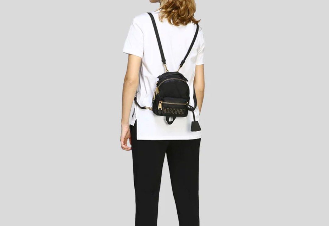 Moschino black mini back pack