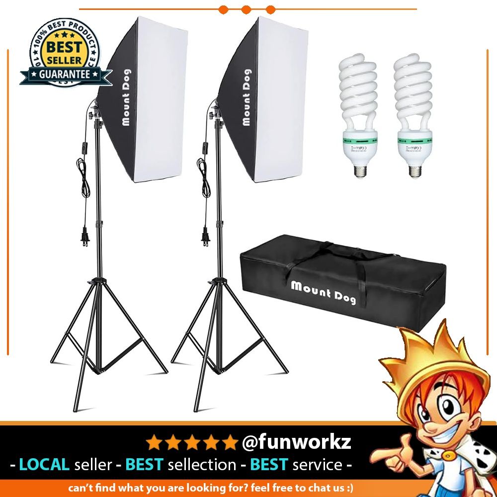 MOUNTDOG Softbox Photography Lighting Kit Light Studio Lights 2X20