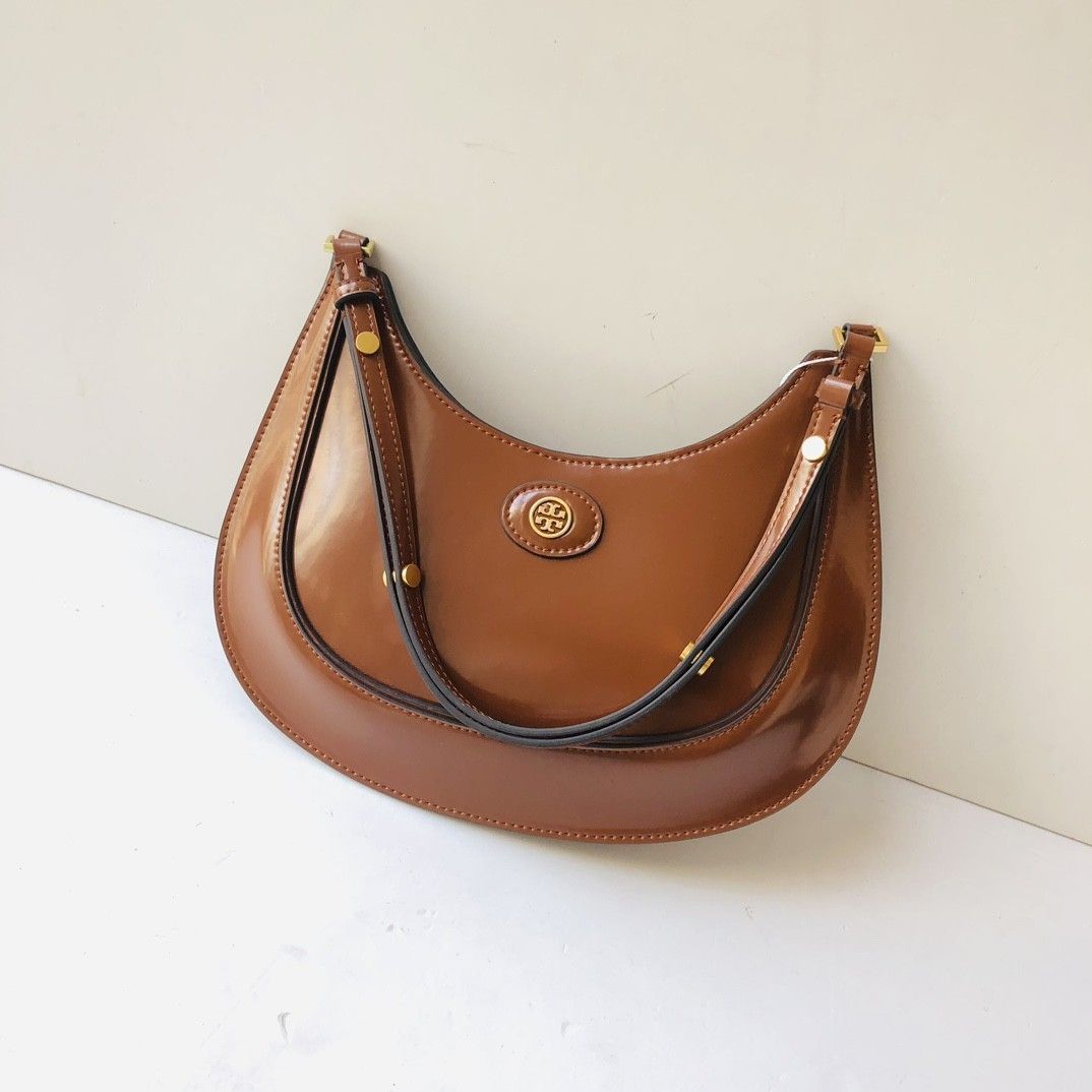 NEW Tory Burch Crescent Shoulder Bag Brown