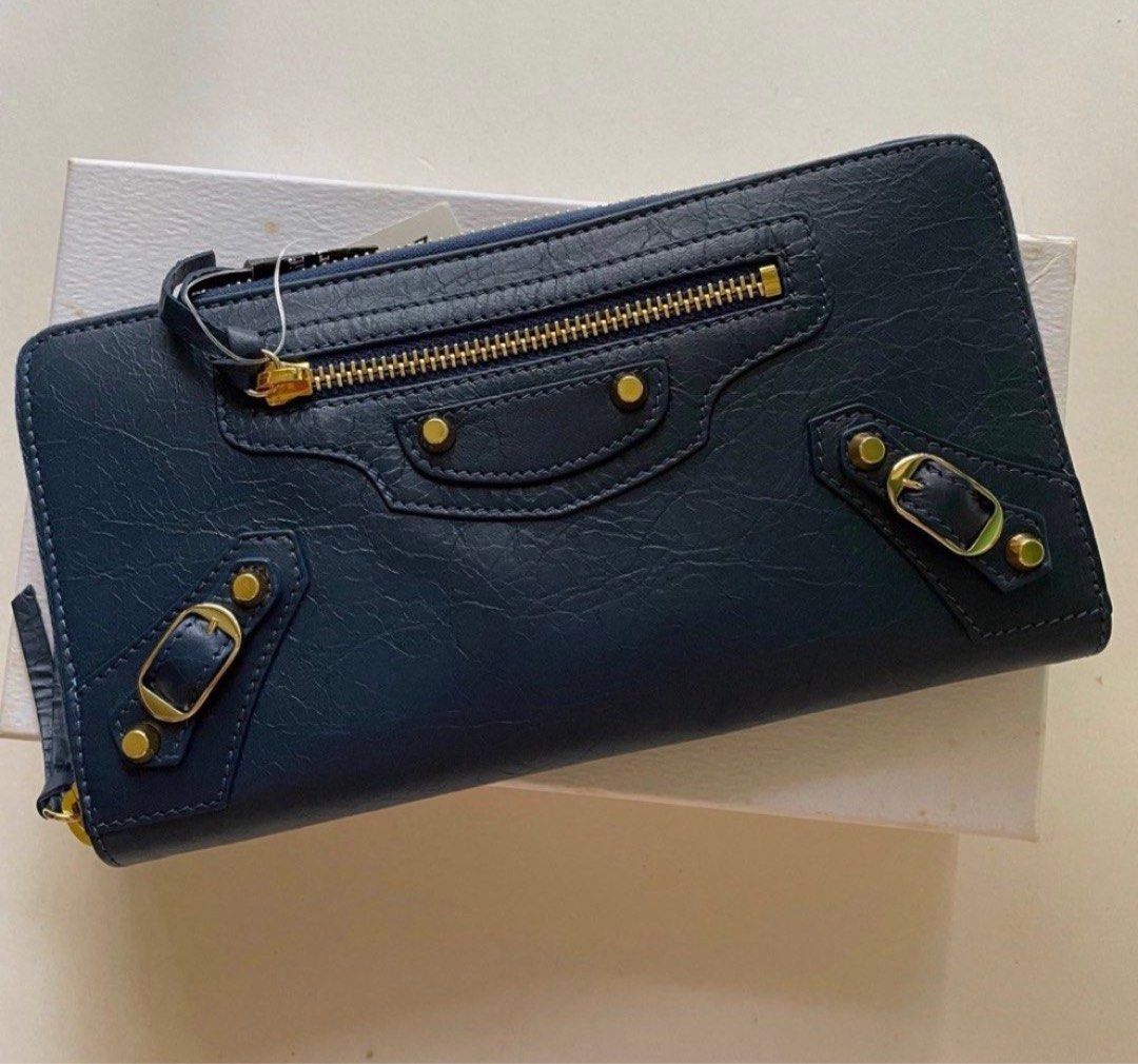 New Balenciaga zip around wallet purse