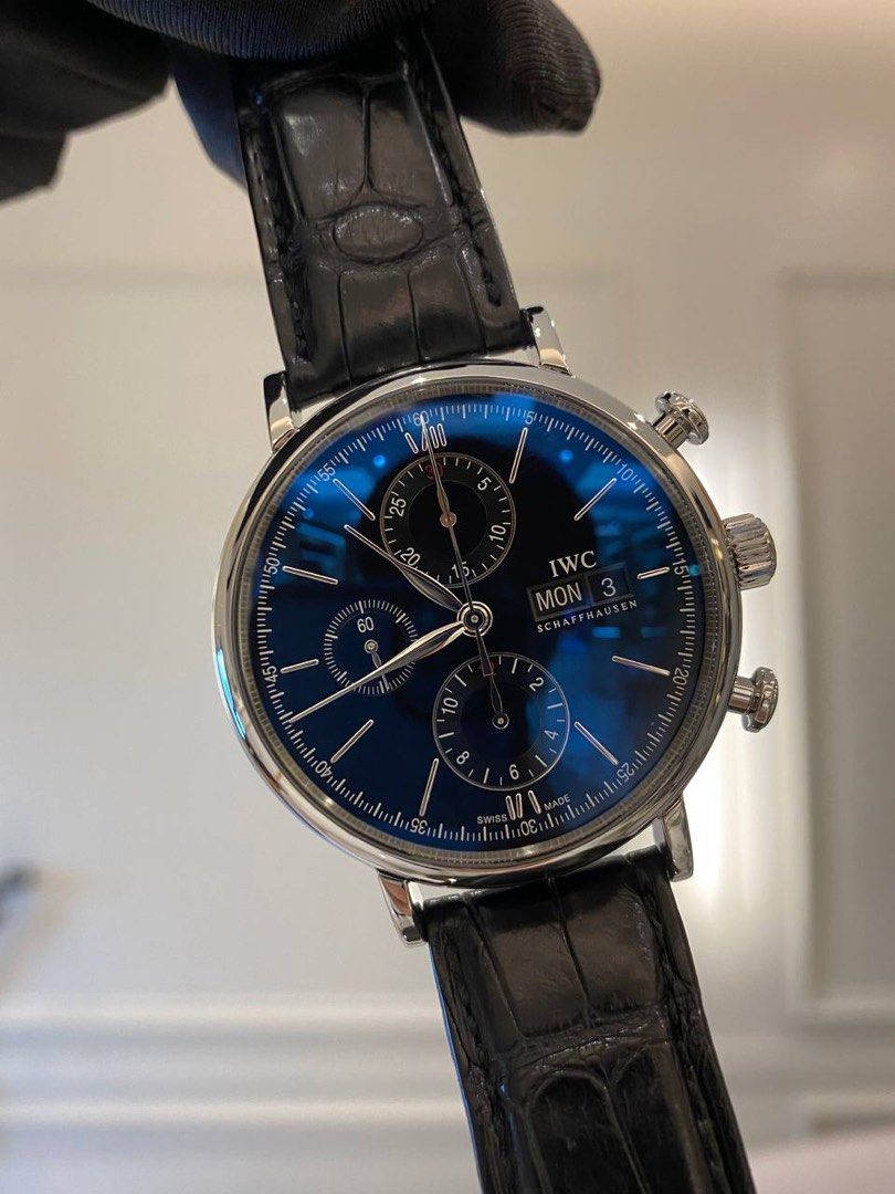 NEW YEAR SALE IWC PORTOFINO CHRONOGRAPH REF IW391019 BLACK DIAL