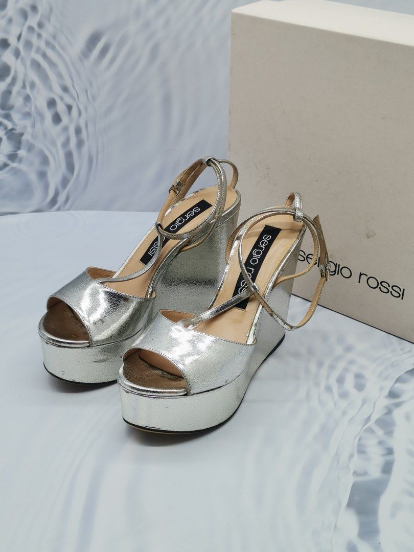 Sergio rossi discount silver sandals