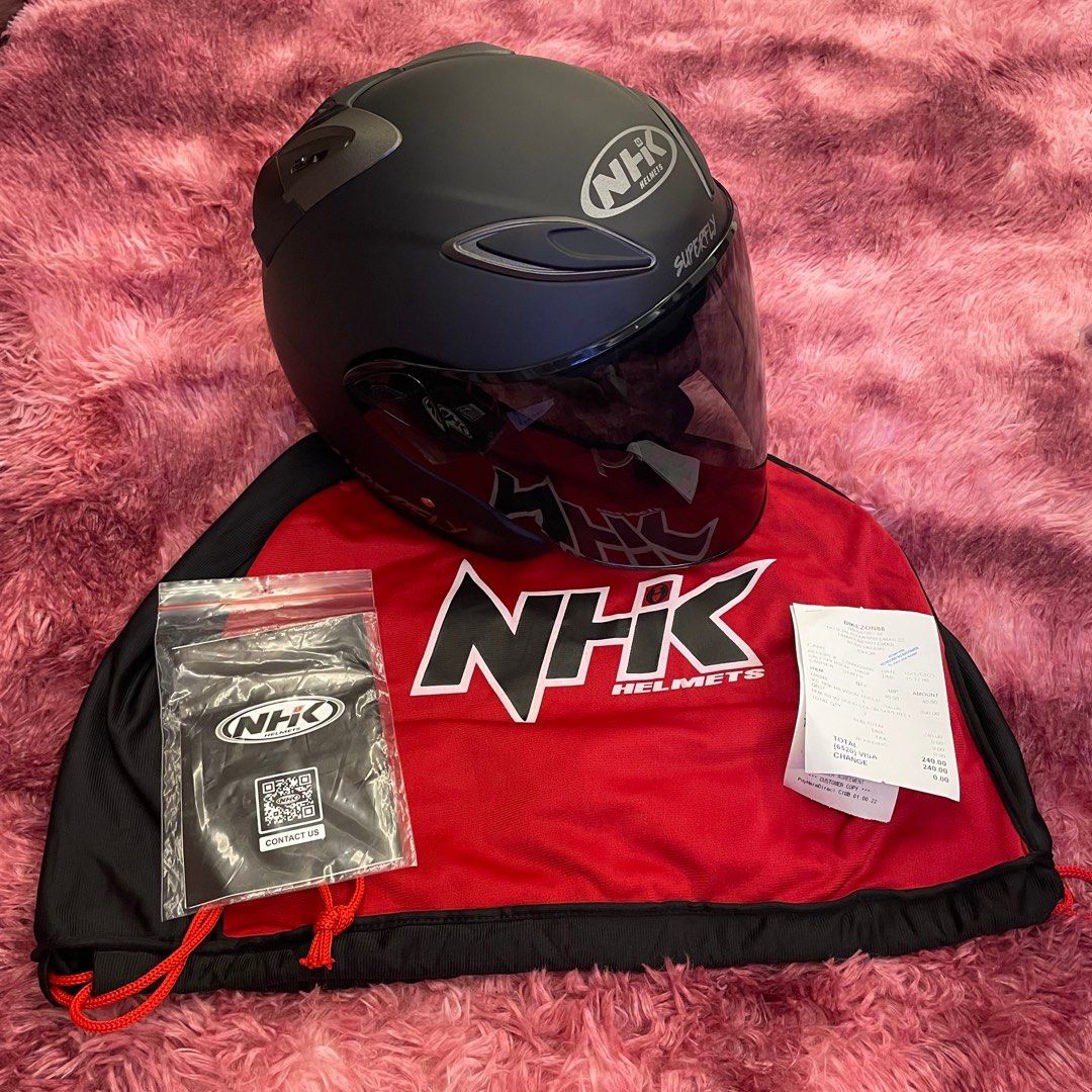 NHK Superfly Helmet + Tinted Visor, Motorbikes on Carousell
