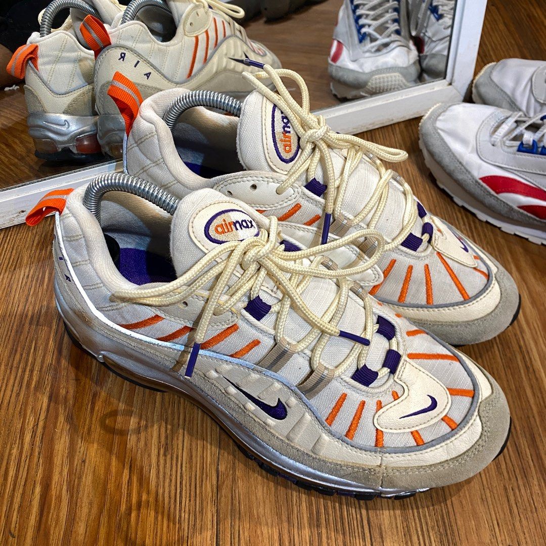 Nike air max 98 sail orange purple original murah not air max 97 1 x patta not am 95 neon black og