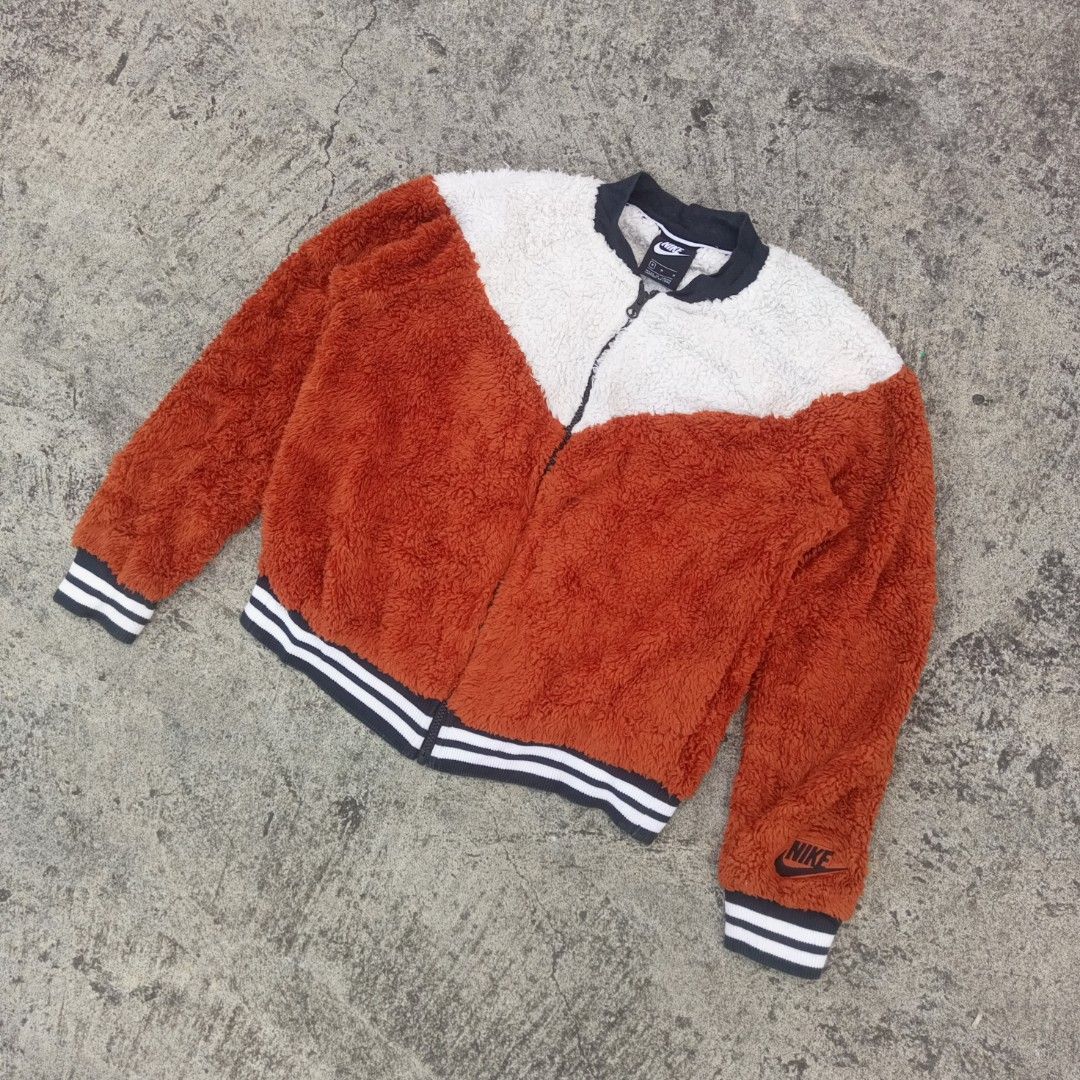 Nike Sportswear Sherpa Wolf Bomber Teddy Zip Up Jacket