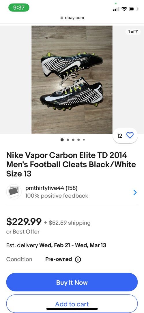 Nike vapor carbon elite size 11 top