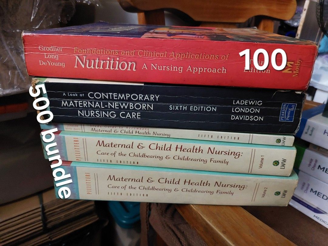 Nursing Books for sale (Category: Textbooks) located in Quezon City. Submitted by garagesaleonline (Listing ID 1278486172, Image 2). Description: SOLD health assessment SOLD medical surgical nursing maternal and child health nursing SOLD nursing practice in the community nursing theorist nurse as educator SOLD udan SOLD health ethics.