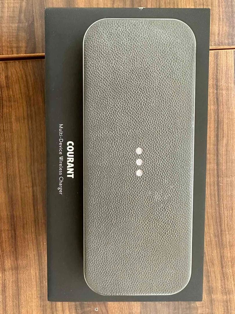 Open Box Courant Multi Wireless Charger Catch:2 CR-C2-GR-GR (Category: Chargers) located in Quezon City. Submitted by parabellum_outlet (Listing ID 1278454774, Image 3). Description: -Dual Wireless Charging Ability -5- Coil,QI Certified Fast Wireless Charging -Premium Italian Leather -High-Grade Matte Aluminum Alloy -Durable Braided Nylon Cable -Weighted, Non Slip Construction.