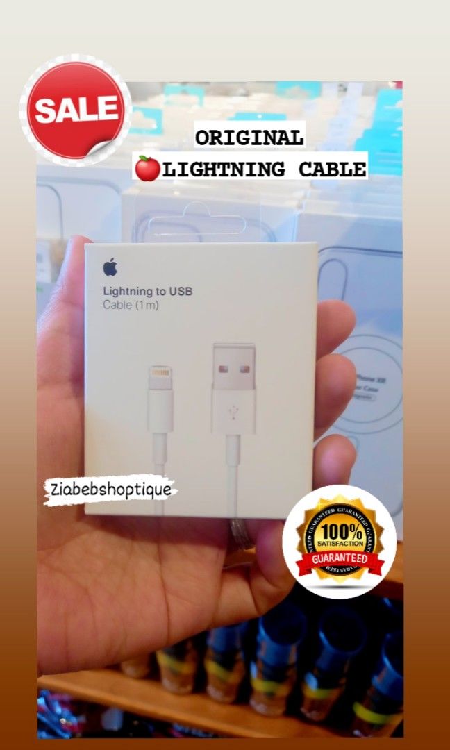 Original Apple Lightning Cable (Category: Chargers & Cables) located in Manila. Submitted by ziabebshoptique (Listing ID 1278452775, Image 1). Description: APPLE- Magsafe Wallet Case Apple Battery Pack white Battery Pack Clear Case iPhone Magnetic Clear Case Apple Earpods 3.5MM Apple Lightning Earpods Apple Lightning Cable Apple 5W adaptor Apple 12W Adaptor Apple 18W adaptor only Apple 20W adaptor only Apple USB C to Lightning Cableonly Apple USB