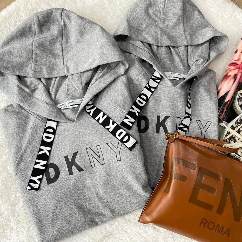 Dkny sport logo hooded sweatshirt dress online