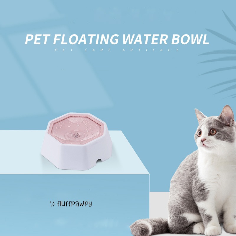 Cat flipping water outlet bowl
