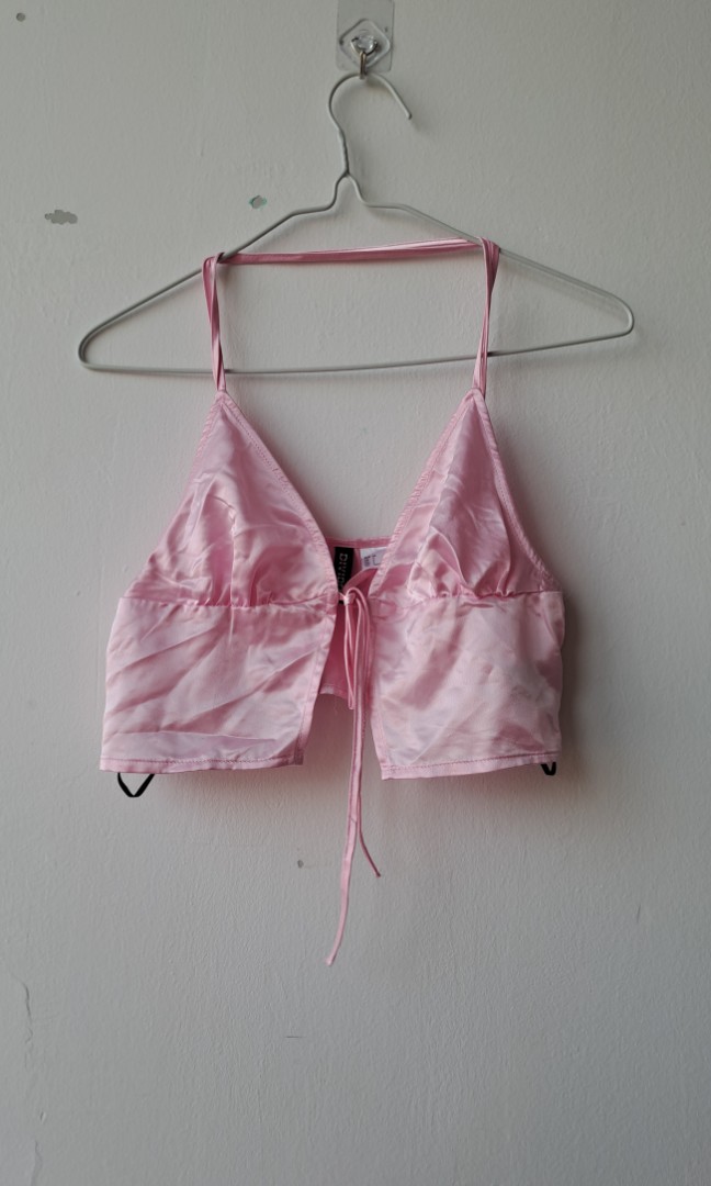 Pink Cami Bralet Crop Top, Women's Fashion, Tops, Shirts on Carousell