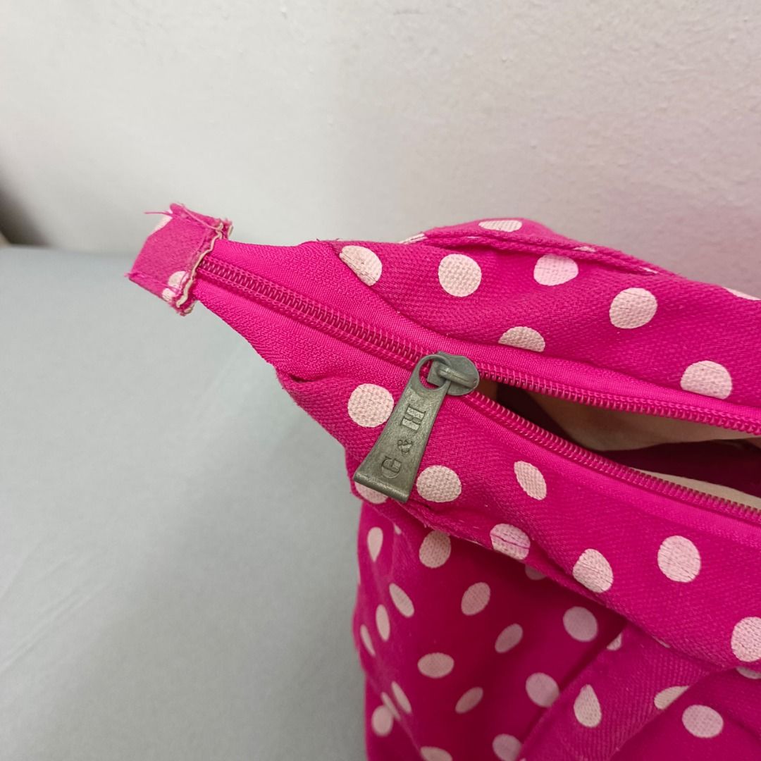 Pink polka dot on sale bag