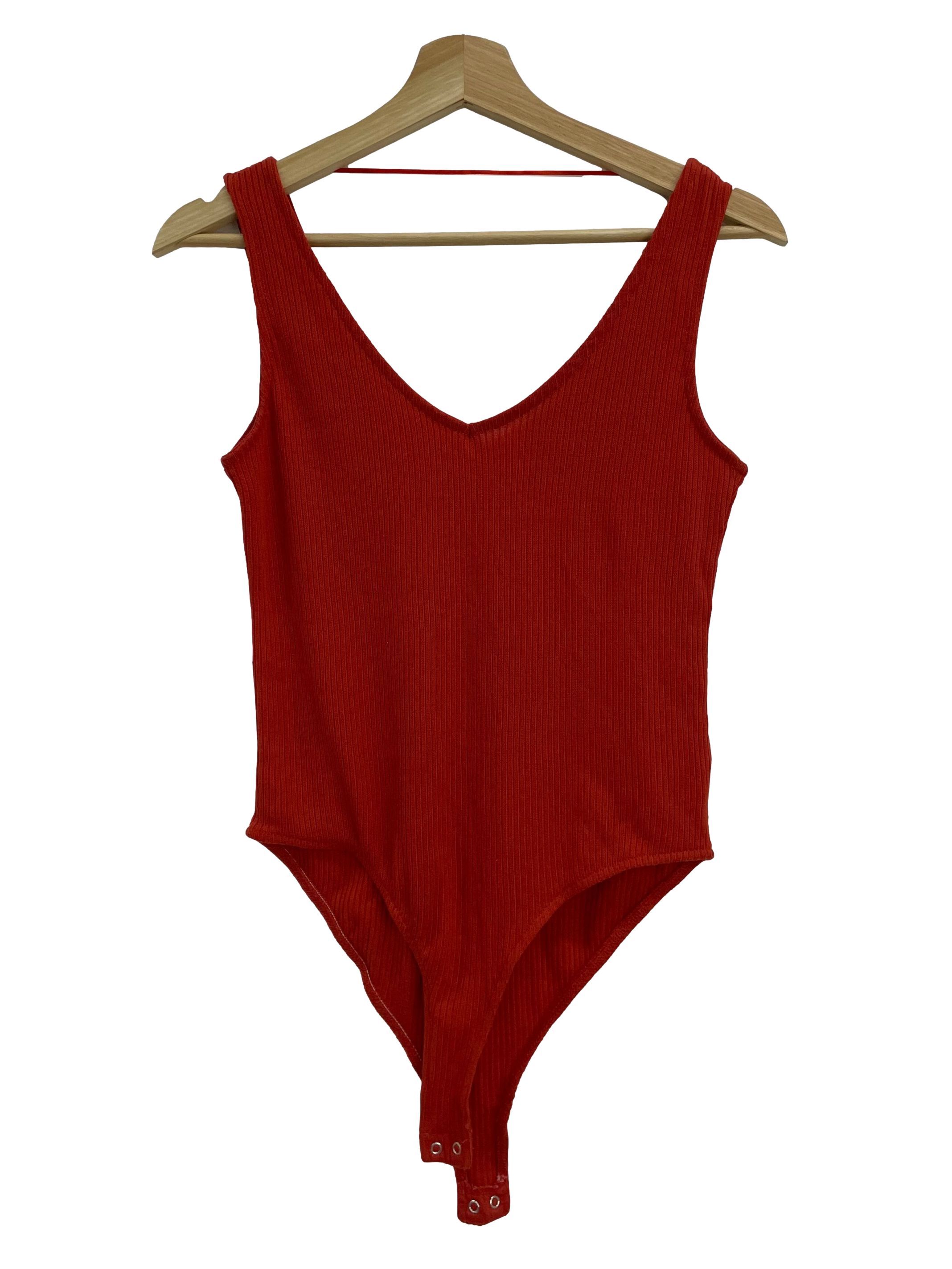 Primark Brick Red Ribbed Bodysuit, Women's Fashion, Muslimah Fashion, Tops  on Carousell