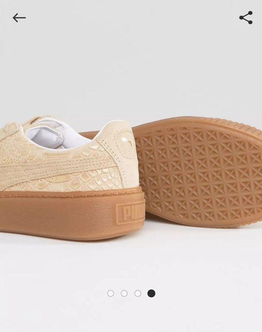PUMA Platform Trainers in Off White Croc Effect Women s Fashion
