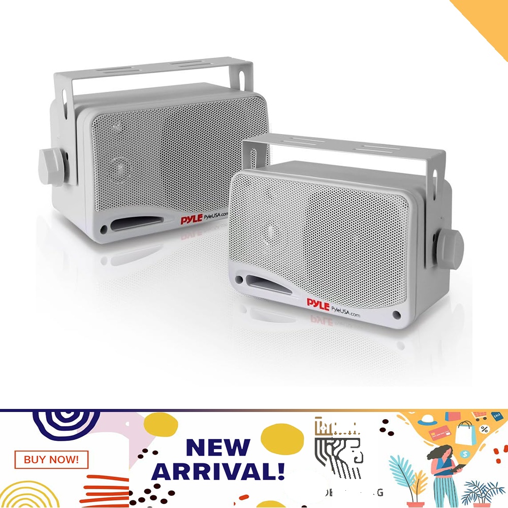 Pyle Outdoor Waterproof Wireless Bluetooth Speaker - 3.5 Inch Pair 3 ...