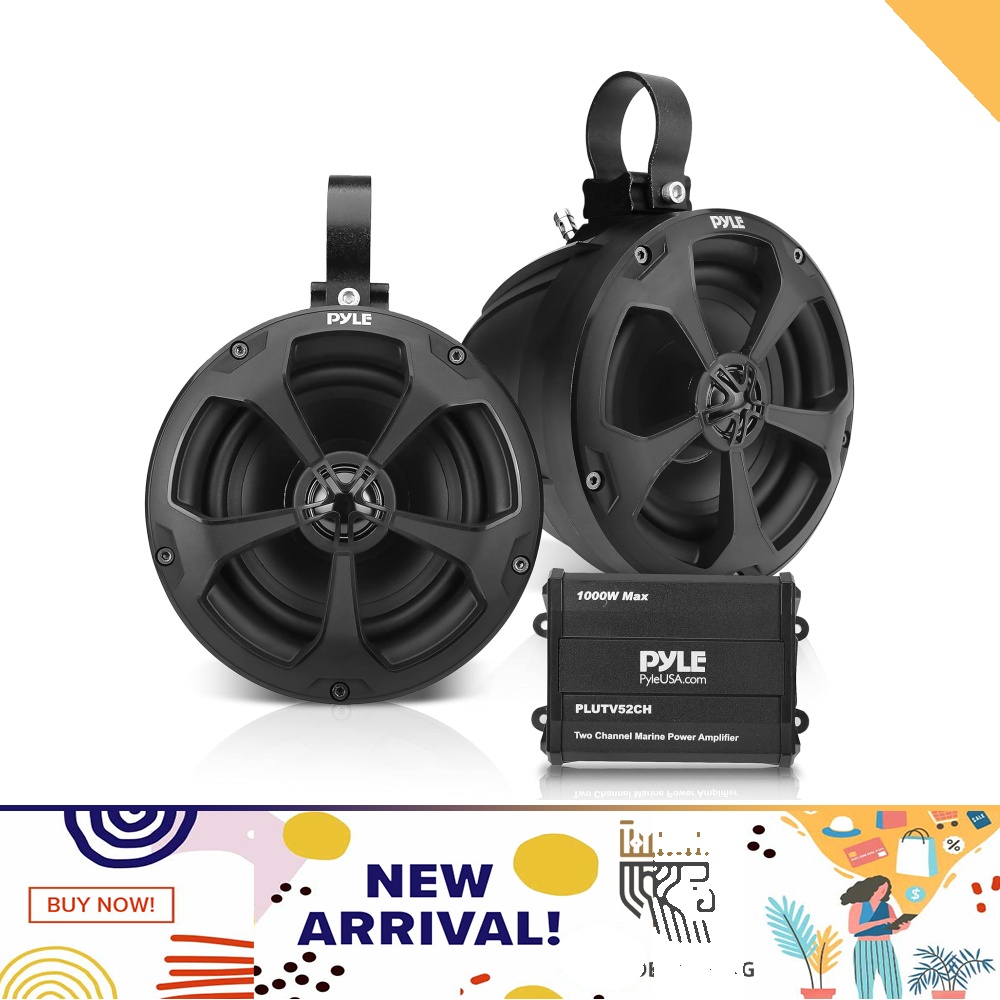 Marine Speaker Pyle Dual Waterproof Off-Road Speakers 200W