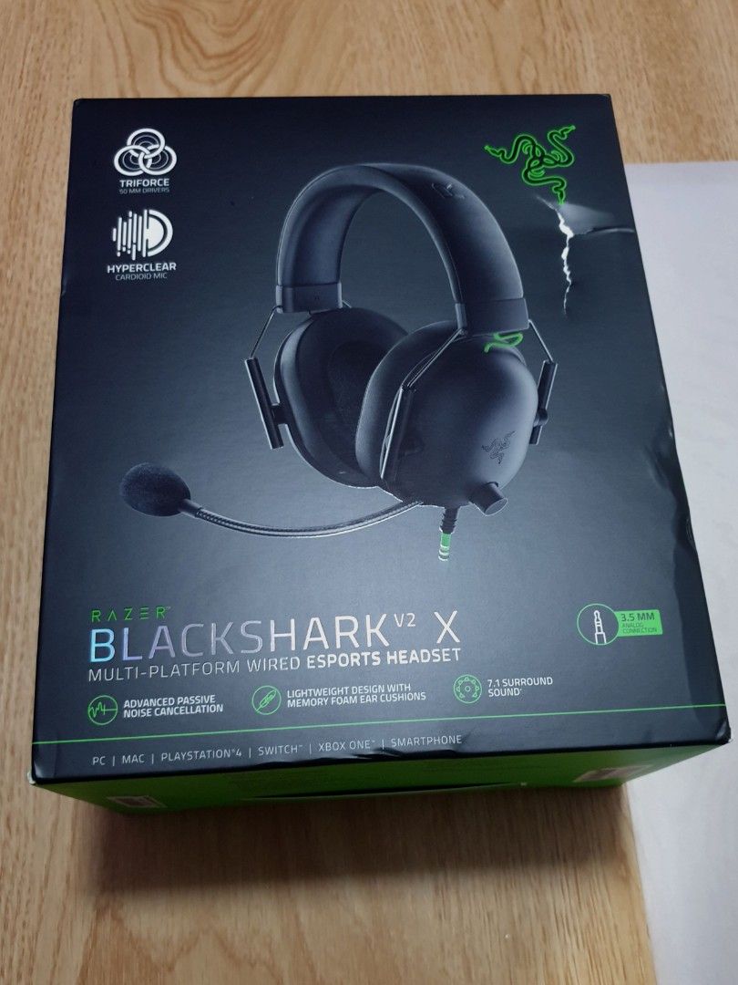 Razer Blackshark V2 X Esports Gaming Headphones, Audio, Headphones &  Headsets on Carousell