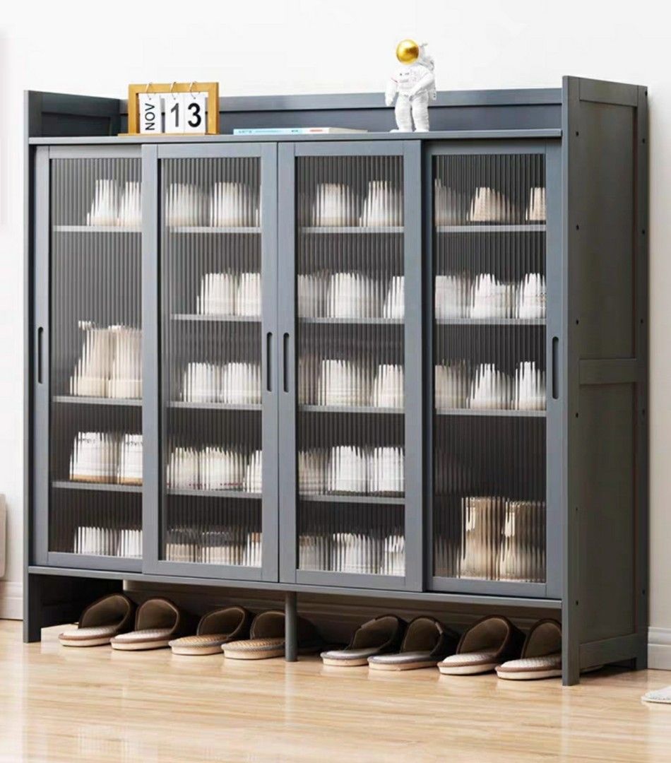 Glass 2024 shoe rack