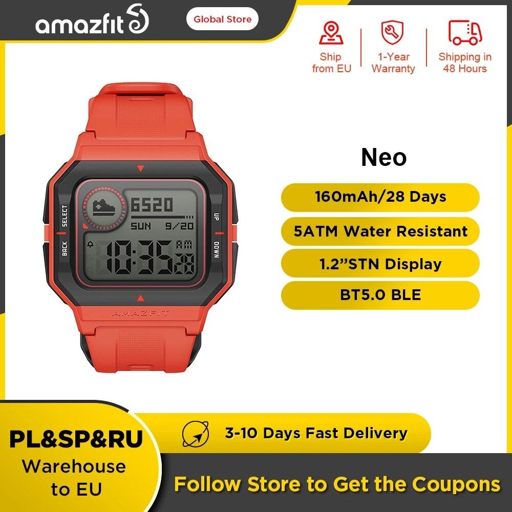 Amazfit Neo- Smartwatch (Red)