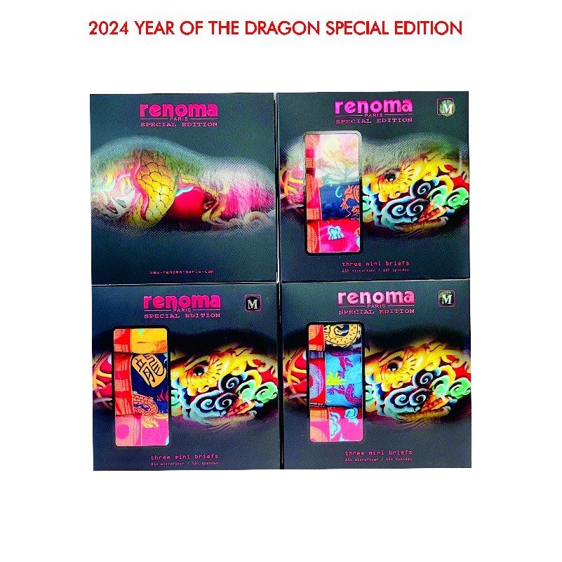 3 Pcs Renoma CNY24 Limited Edition, Dragon Prints Mini Briefs. (Assorted  Colour), Men's Fashion, Bottoms, New Underwear on Carousell